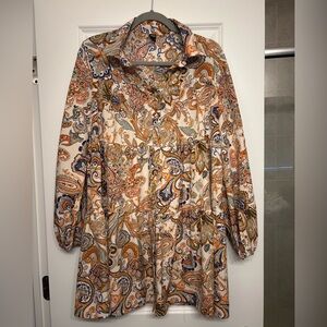 Multicolor Paisley Collared dress size medium